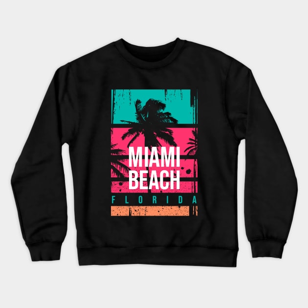 Miami Beach Crewneck Sweatshirt by kani